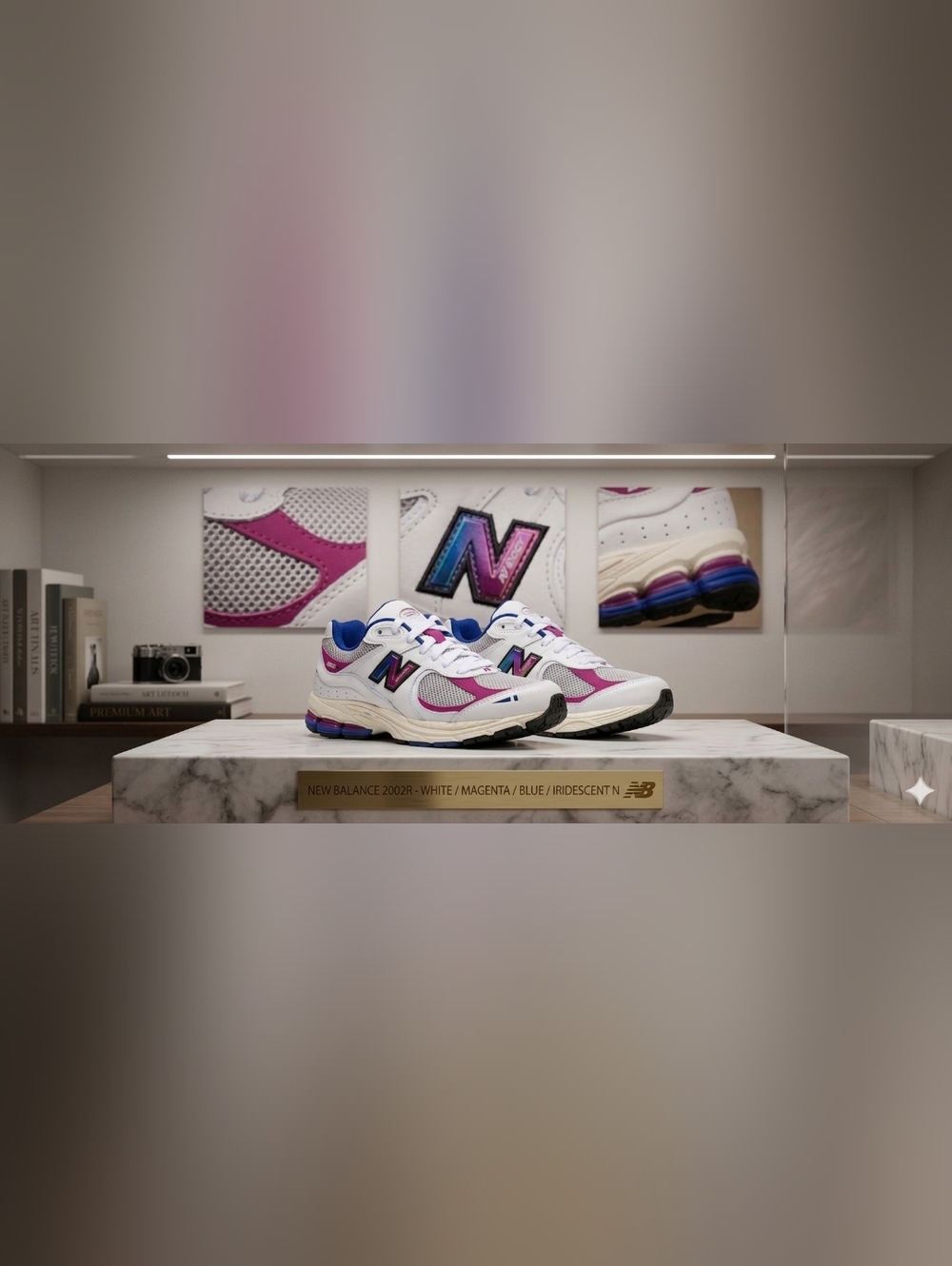 Womens 5.5 New Balance 2002R Good Vibes Pack Running,M2002RGY White/Pink NIB